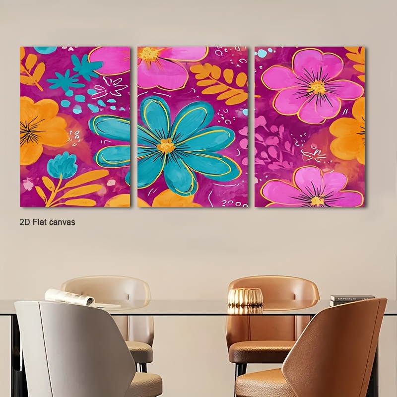 Canvas Wrap Ready - Kanvas Tanpa Bingkai 2D Datar, 3pcs