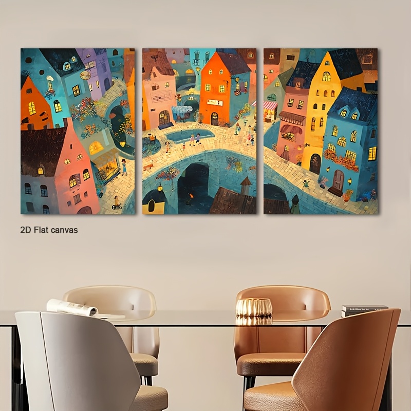 Canvas Wrap Ready - Kanvas Tanpa Bingkai 3pcs Seni Dinding