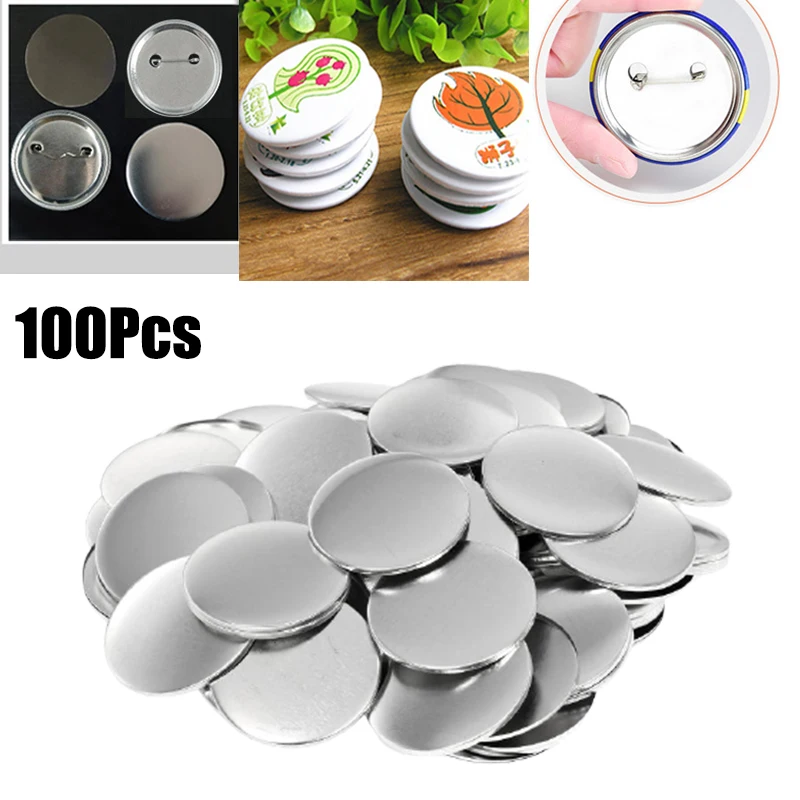 Button Badge Blank - 100pcs Bagian Pembuat Pin Badge Kosong