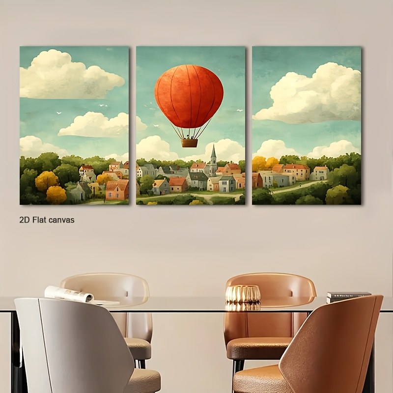 Canvas Wrap Ready - Kanvas Tanpa Bingkai 3pcs Seni Dinding