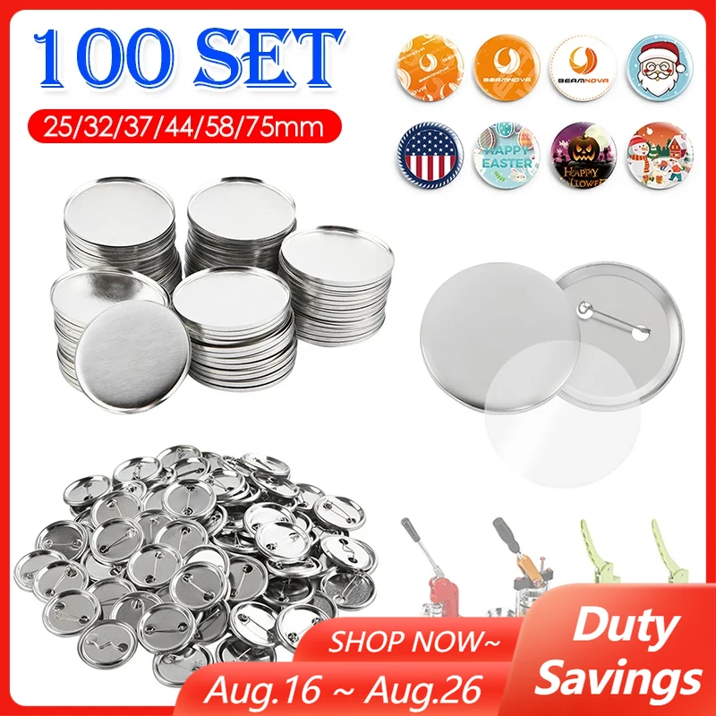Button Badge Blank - 100Set kosong lencana Pin tombol pembuat