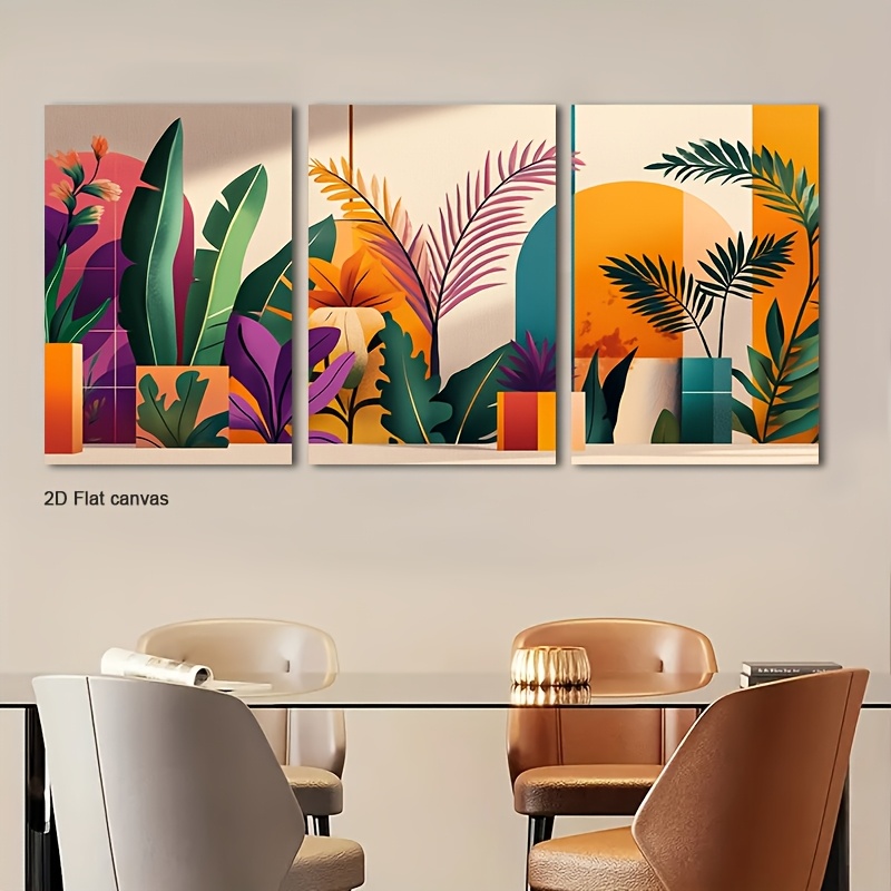 Canvas Wrap Ready - Kanvas Tanpa Bingkai 3pcs Seni Dinding