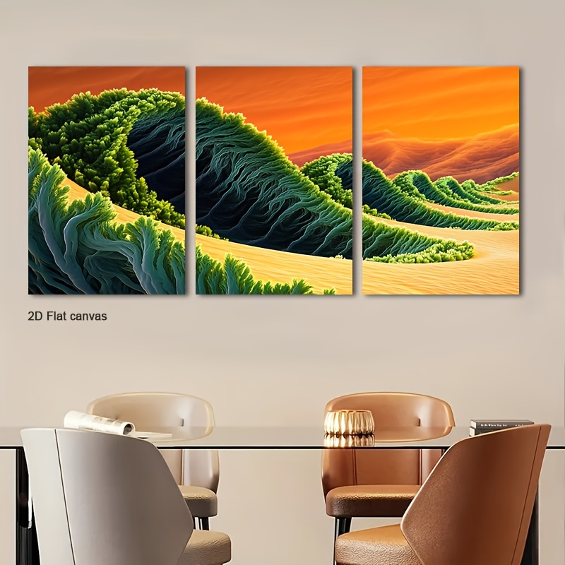 3 buah Lukisan Kanvas Berbingk - Canvas Wrap Ready ulasan dan harga